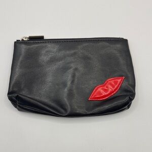 Cute Black Makeup Bag w/ Red Lips – EUC!